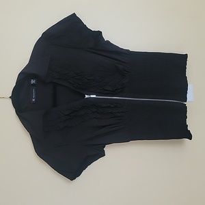 INC International Concepts Black Short Sleeve Top